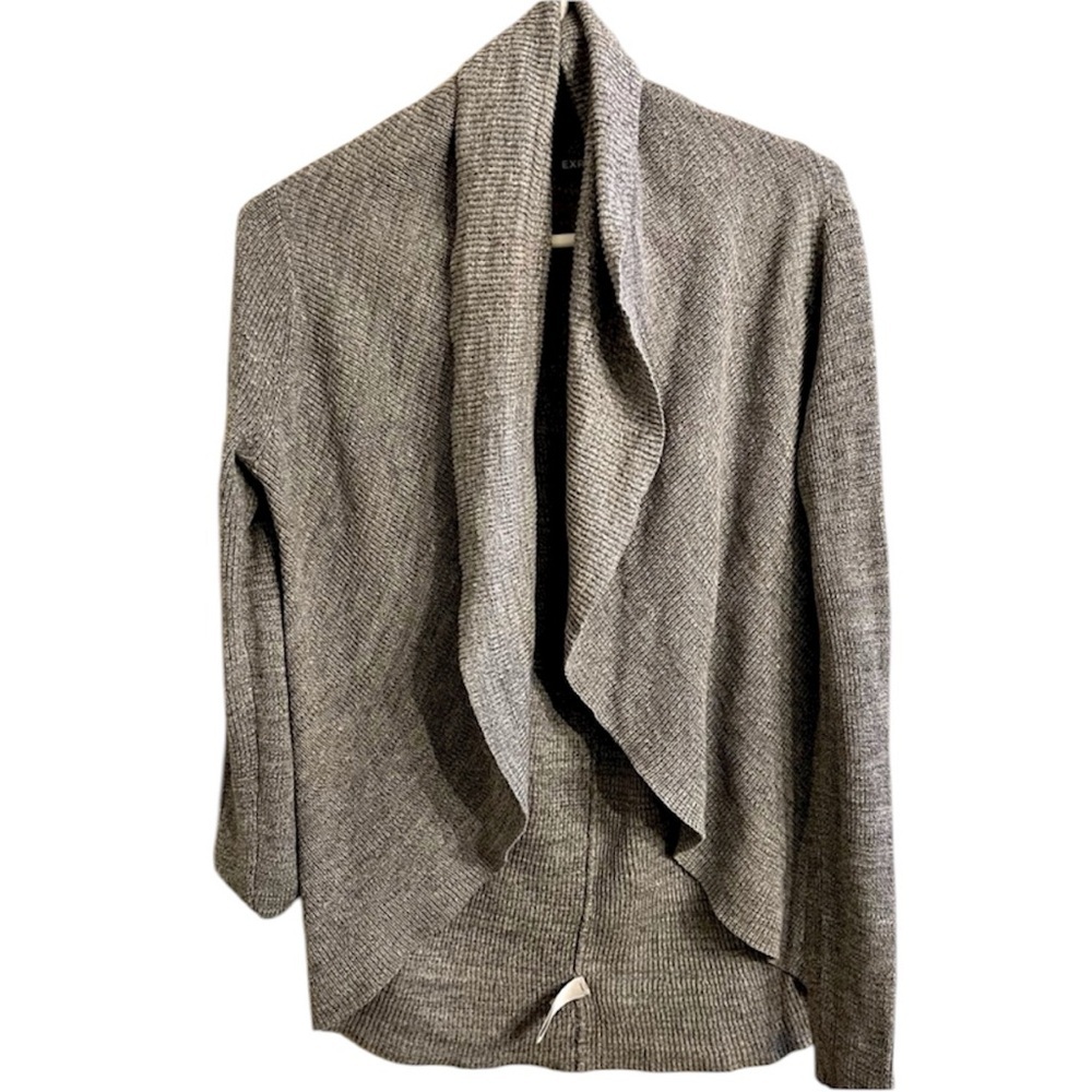 Express cardigan open sweater draped grey small